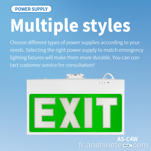 Panneau lumineux de sortie de secours ABS